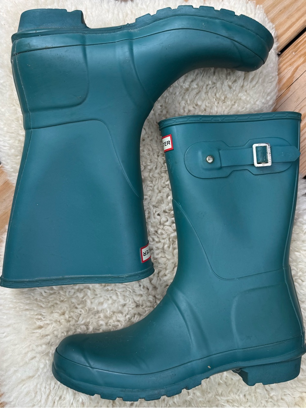 Hunter Teal Waterproof Rain Boots - Picture 2 of 5
